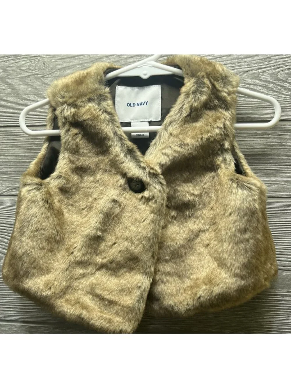 Old Navy Faux Fur Girl’ S Vest Brown Size 12-18 Months Baby
